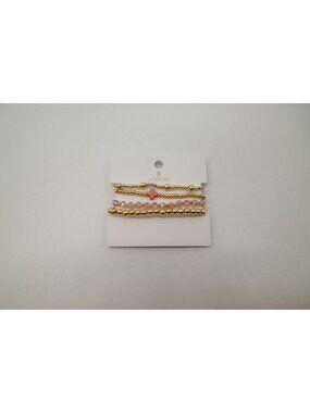 NWT Josslyn Gold Tone Stacked Bracelet Turquoise Boho Beaded Stretch Jewelry